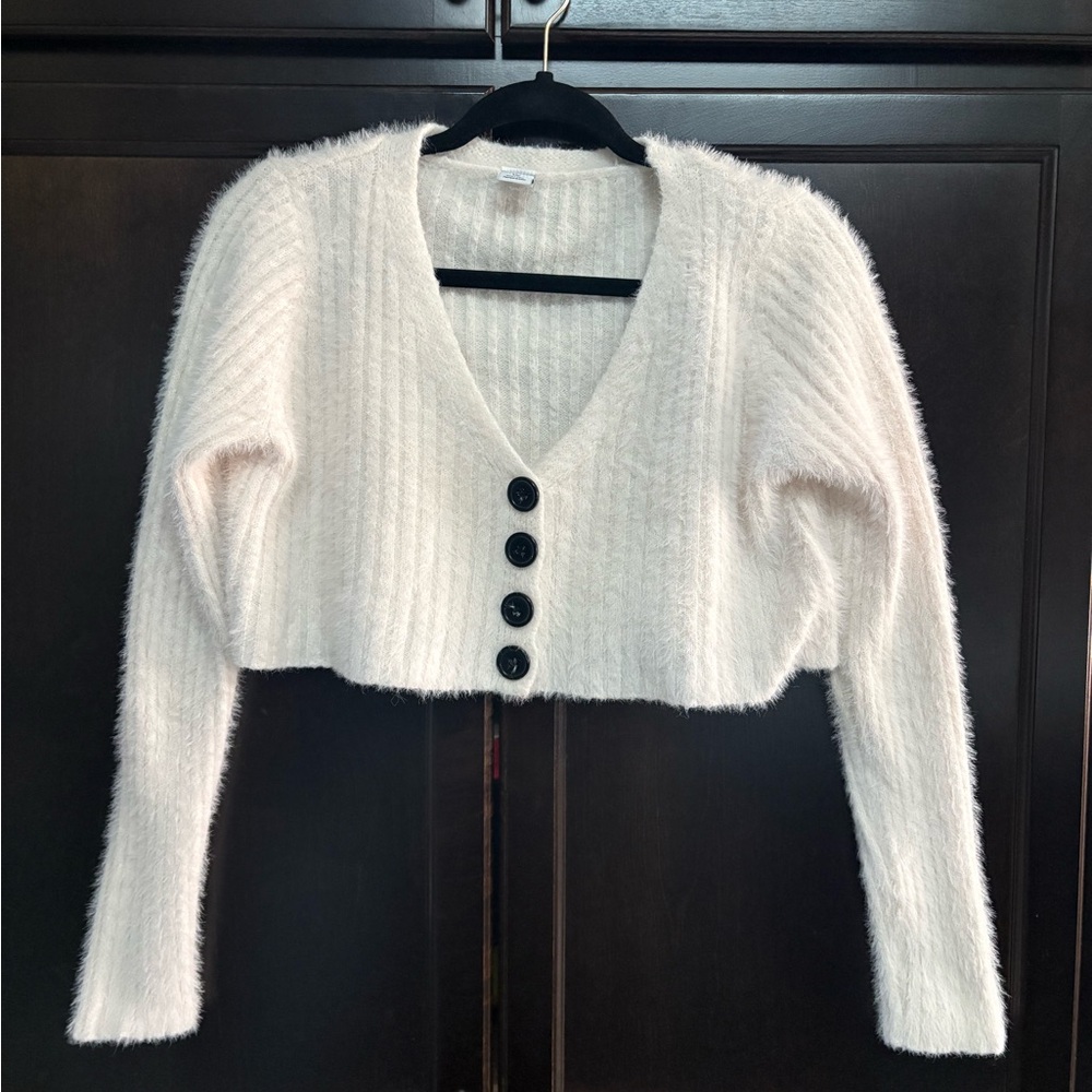 Urban Outfitters Cream Button-Up Cardigan